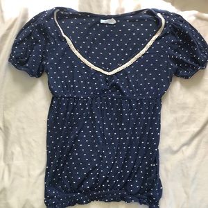 Kimchi Blue Navy with White Polka Dot Top